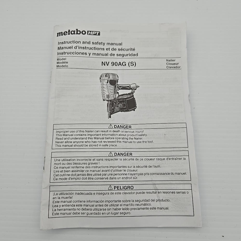 HPT Wire‎ Collated Coil Framing Nailer NV90AG(S) Manual